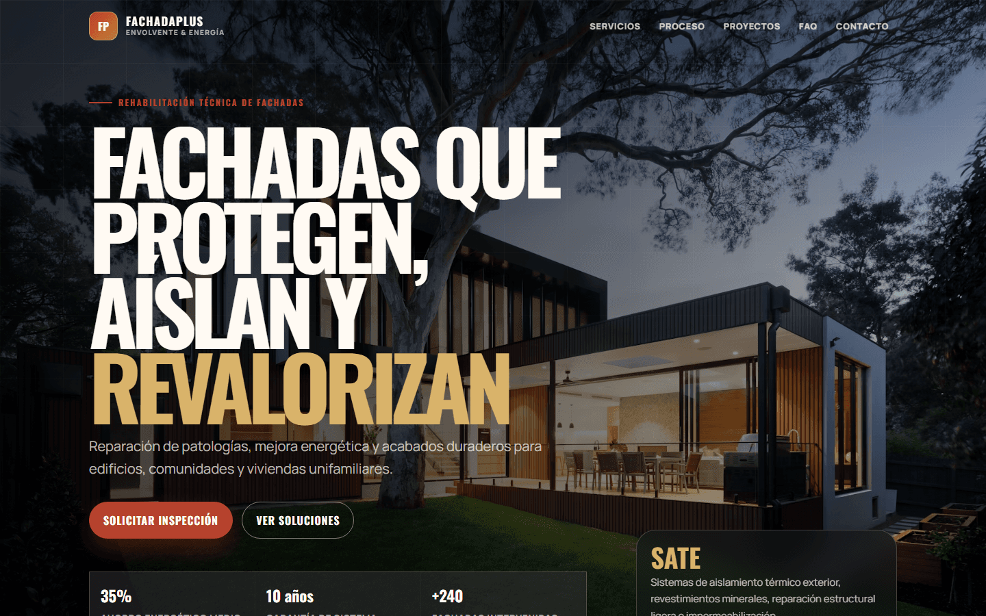 Vista previa de web para Fachadas y envolvente