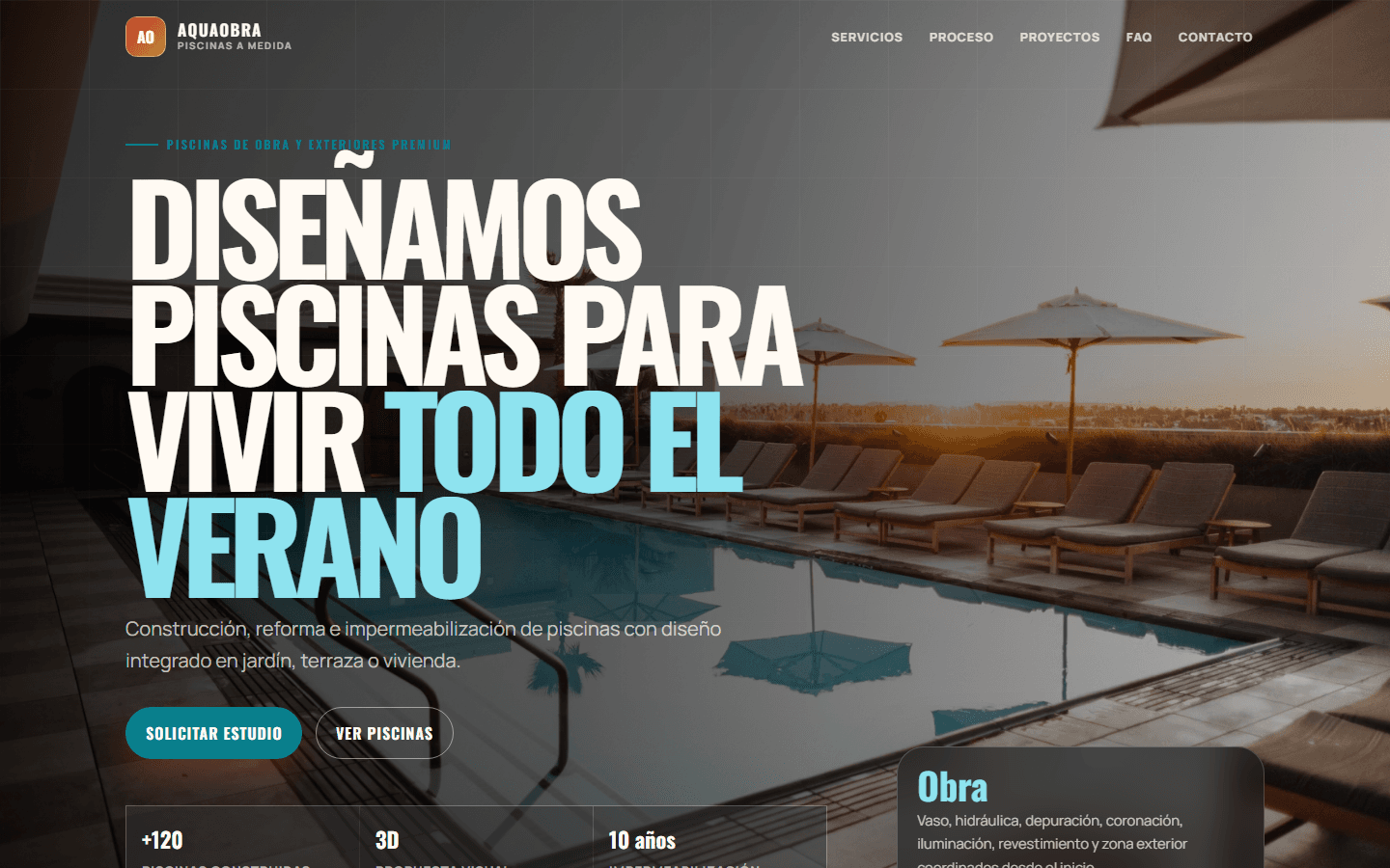 Vista previa de web para Piscinas de obra